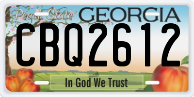 GA license plate CBQ2612