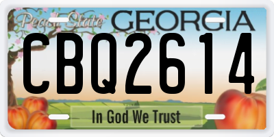 GA license plate CBQ2614