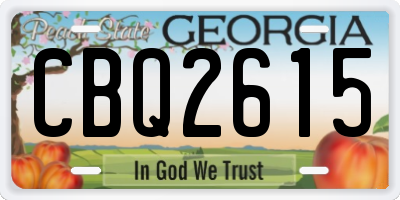 GA license plate CBQ2615