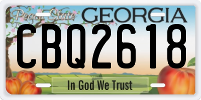 GA license plate CBQ2618