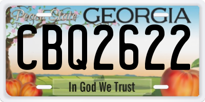 GA license plate CBQ2622