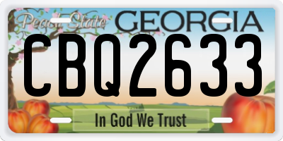 GA license plate CBQ2633