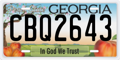 GA license plate CBQ2643