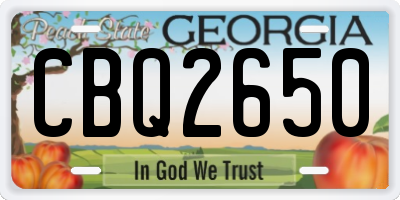 GA license plate CBQ2650