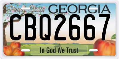 GA license plate CBQ2667