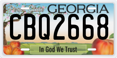 GA license plate CBQ2668