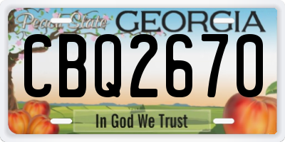 GA license plate CBQ2670