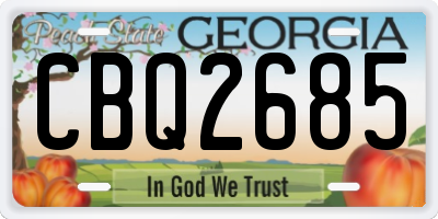 GA license plate CBQ2685