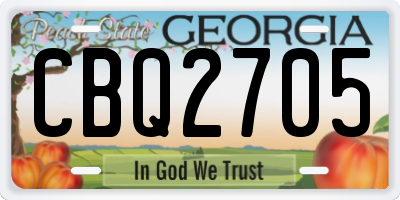 GA license plate CBQ2705
