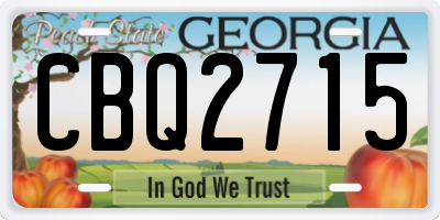 GA license plate CBQ2715
