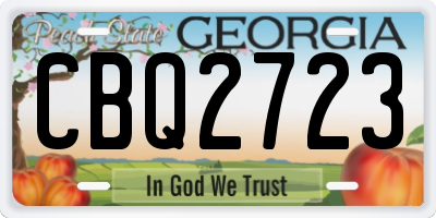 GA license plate CBQ2723