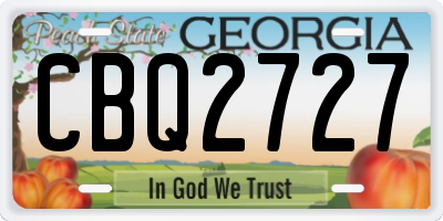 GA license plate CBQ2727