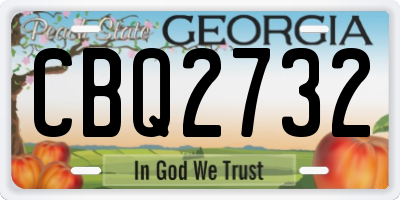 GA license plate CBQ2732