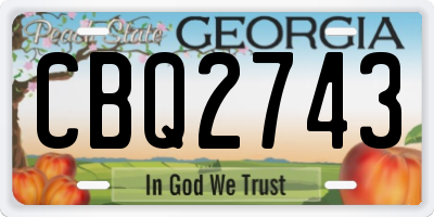 GA license plate CBQ2743