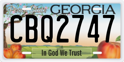 GA license plate CBQ2747