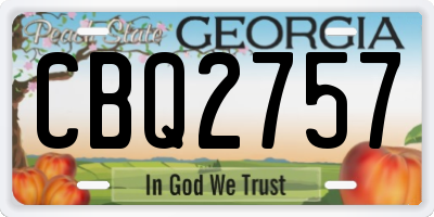 GA license plate CBQ2757