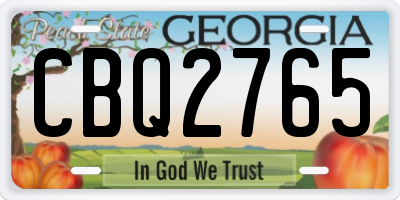 GA license plate CBQ2765
