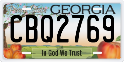 GA license plate CBQ2769