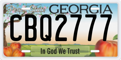 GA license plate CBQ2777