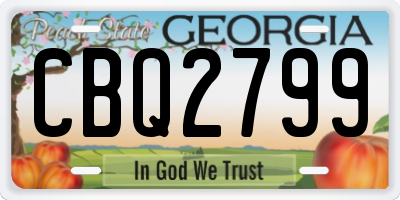 GA license plate CBQ2799