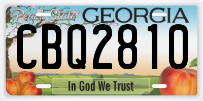 GA license plate CBQ2810