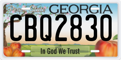 GA license plate CBQ2830