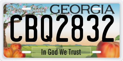 GA license plate CBQ2832