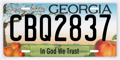 GA license plate CBQ2837