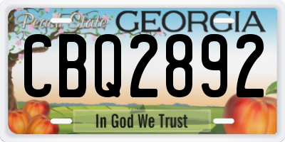 GA license plate CBQ2892