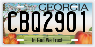 GA license plate CBQ2901