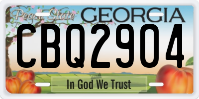 GA license plate CBQ2904