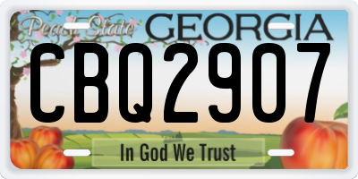 GA license plate CBQ2907