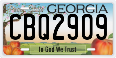 GA license plate CBQ2909
