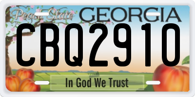 GA license plate CBQ2910
