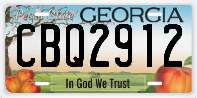 GA license plate CBQ2912