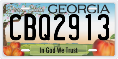 GA license plate CBQ2913