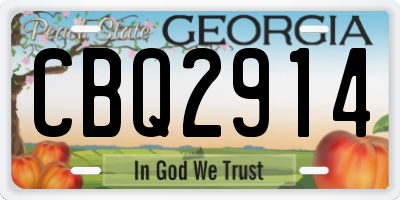 GA license plate CBQ2914