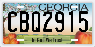 GA license plate CBQ2915