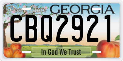 GA license plate CBQ2921