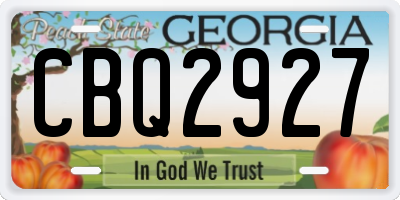 GA license plate CBQ2927