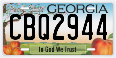 GA license plate CBQ2944