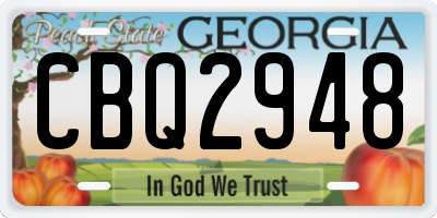 GA license plate CBQ2948