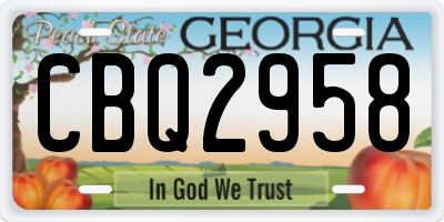 GA license plate CBQ2958