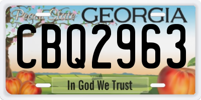 GA license plate CBQ2963