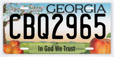 GA license plate CBQ2965