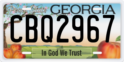 GA license plate CBQ2967