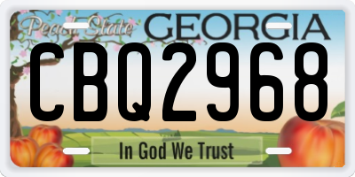 GA license plate CBQ2968