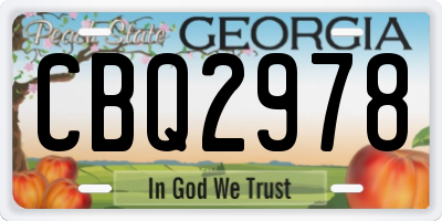 GA license plate CBQ2978