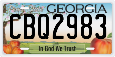 GA license plate CBQ2983