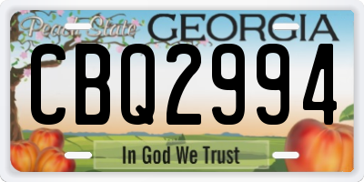 GA license plate CBQ2994